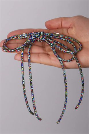 Seyran Taşlı Otomatik Fiyonk Toka Saç Aksesuarı Çok Renkli