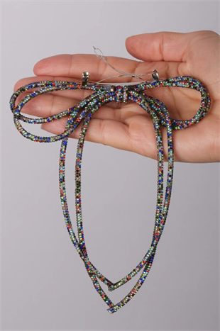 Seyran Taşlı Otomatik Fiyonk Toka Saç Aksesuarı Çok Renkli