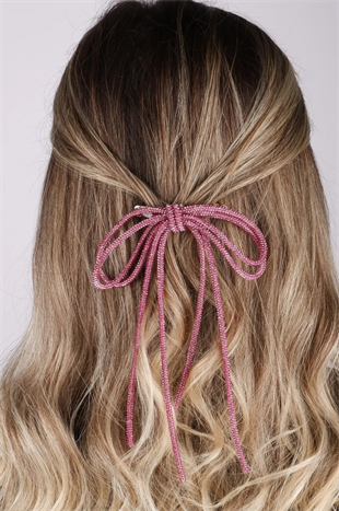 Seyran Taşlı Otomatik Fiyonk Toka Saç Aksesuarı Fuşya