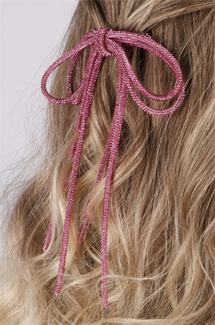 Seyran Taşlı Otomatik Fiyonk Toka Saç Aksesuarı Fuşya