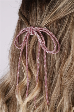 Seyran Taşlı Otomatik Fiyonk Toka Saç Aksesuarı Pembe