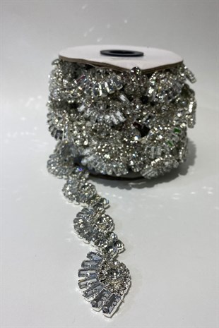 Shiny Evening Dress with Dense Baguette Stones