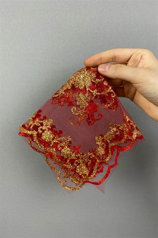 Glitter Foil Printed Bridal Halay Handkerchief 10 pcs