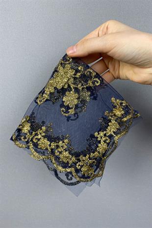 Glitter Foil Printed Bridal Halay Handkerchief 10 pcs