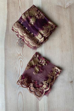 Glitter Foil Printed Bridal Halay Handkerchief 50 pcs