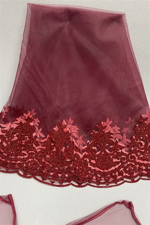 Simli Gelin Duvağı ve Damat Örtüsü Takı Kurdele Seti