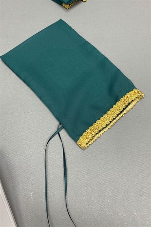 Simli Gelin Duvağı ve Nakışlı Damat Örtüsü Takı Kurdele Seti