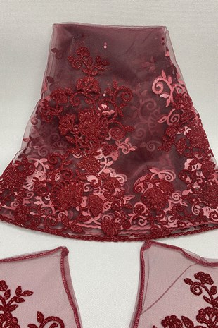 Simli Gelin Duvağı ve Takı Kurdele Seti