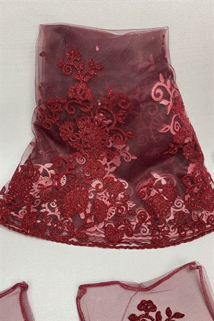 Simli Gelin Yüz Örtüsü ve Ay Yıldızlı Damat Örtüsü Takı Kurdelesi