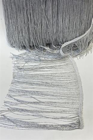 Simli Gümüş Saçak Püskül Şerit