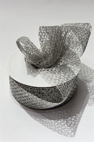 Simli Gümüş Şerit Kurdele Bohça Süsleme 4 cm 20 Metre