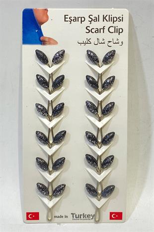 فضي اللؤلؤ وشاح كليب ، وشاح دبوس 12 قطع