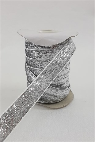 Silvery Velvet Ribbon Silver Color 1.5 cm