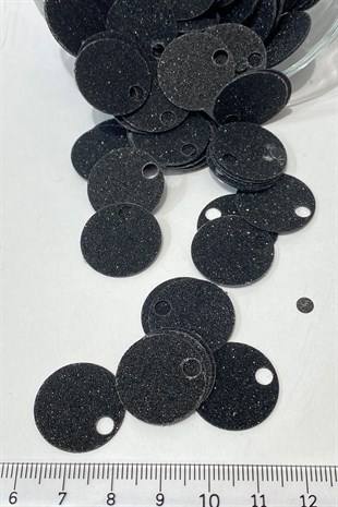 Simli Siyah Patik ve Çanta Pulu 20 mm