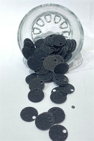 Simli Siyah Patik ve Çanta Pulu 20 mm