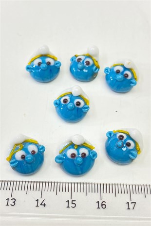 Şirine Cam Boncuk Bileklik Ucu Mavi 1 Adet