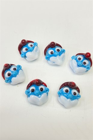 Şirinler Cam Boncuk Bileklik Ucu Mavi 1 Adet