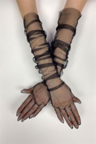 الجملة السوداء 10 قطعة قفازات الزفاف قفازات تول الزفاف / الزفاف / قفازات الحزب