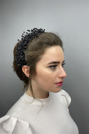 Black Agena Crystal Stone Henna and Bridal Crown