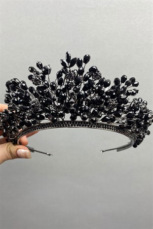 Black Apricot Beaded Bridal Henna Tiara