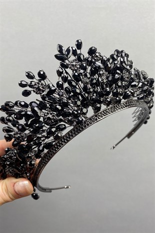Black Apricot Beaded Bridal Henna Tiara