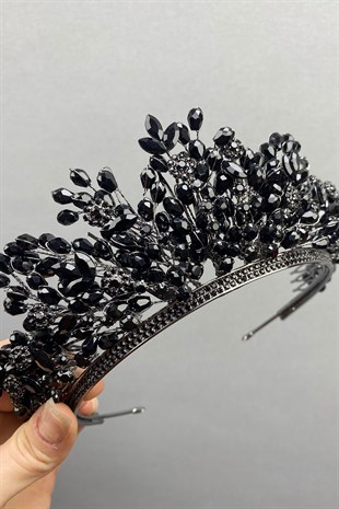 Black Apricot Beaded Bridal Henna Tiara