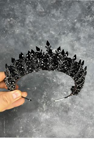 Black Ala Beaded Design Bridal Henna Crown