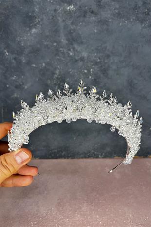 Ala Boncuklu Tasarım Gelin Kına Tacı