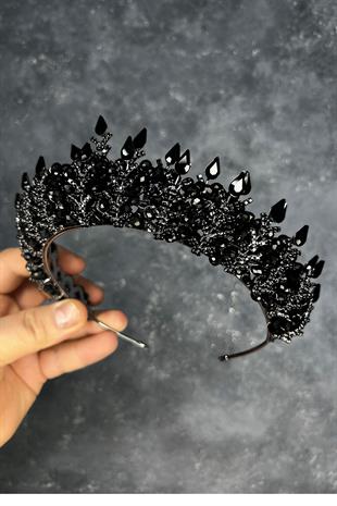 Black Ala Beaded Design Bridal Henna Crown