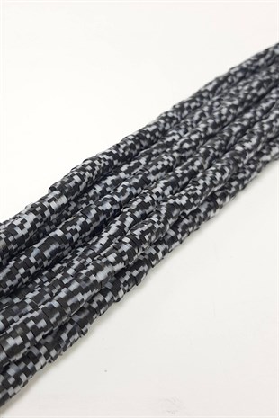 Black and White Fimo Dough Beads 6 mm