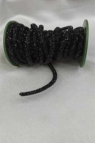 شريط مطرز بالخرز الأسود