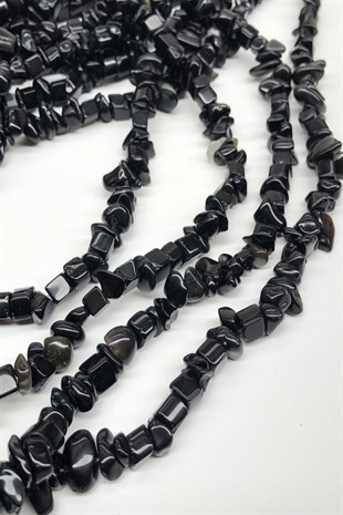 Black Pebble Beads
