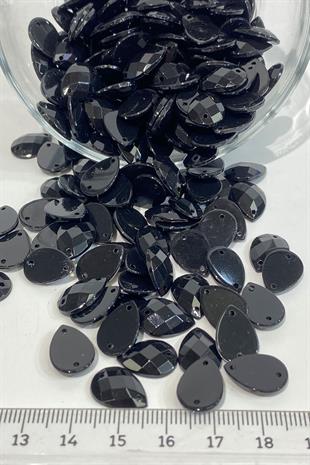 Black Drop Stitch Plastic Stone Beads 12 Gr