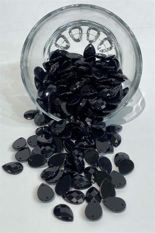Black Drop Stitch Plastic Stone Beads 12 Gr