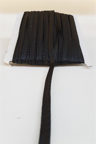 Siyah Deri Şerit 1 Cm