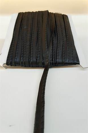 Siyah Deri Şerit 1 Cm