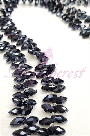 Siyah Renk Dizi Damla Kristal