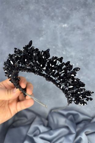 Black Nature Beaded Bridal Henna Crown Bridal Hair Accessory