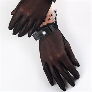 الجملة القوس عادي أسود وقفازات الزفاف الحجر