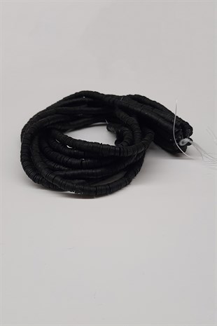 Siyah Fimo Hamur Boncuk 6Mm