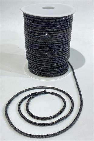 Siyah Full Taşlı Boru Şerit