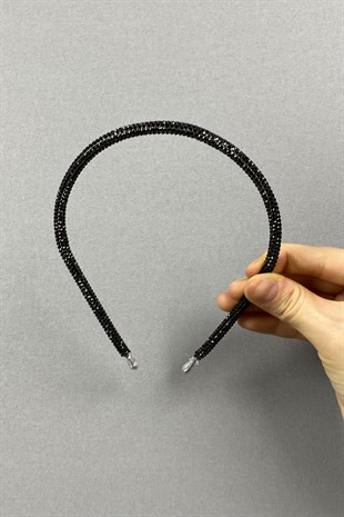 Siyah Full Taşlı Taç Saç Aksesuarı