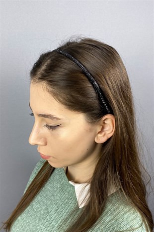 Siyah Full Taşlı Taç Saç Aksesuarı