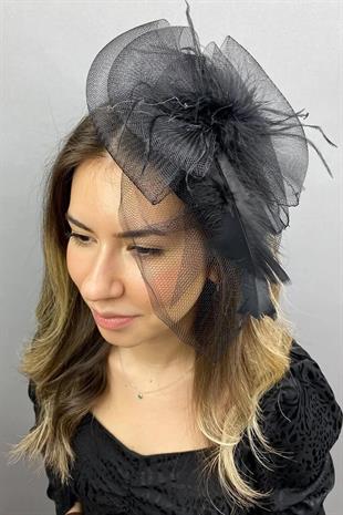 الجملة الأسود الزفاف التبعي قبعة الزفاف الفوال الأسود