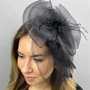 الجملة الأسود الزفاف التبعي قبعة الزفاف الفوال الأسود