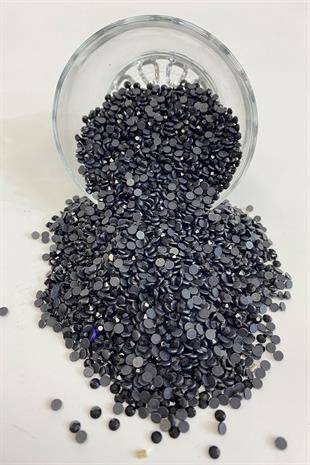 Black Silver Iron-On Beads Ss18 4mm Adhesive Stone 25 grm
