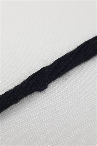 Siyah İnce Büklüm Makrome İpi 100 mt