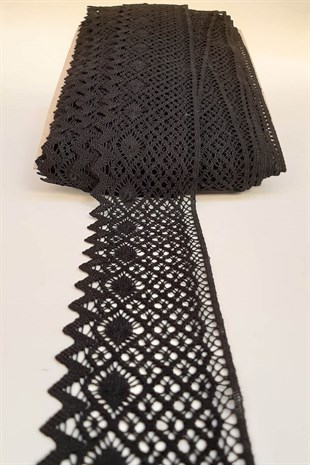 Siyah Kopanaki Koton Dantel 7cm