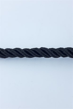 Siyah Kordon İp 6 mm 25 mt