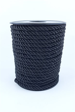 Siyah Kordon İp 6 mm 25 mt